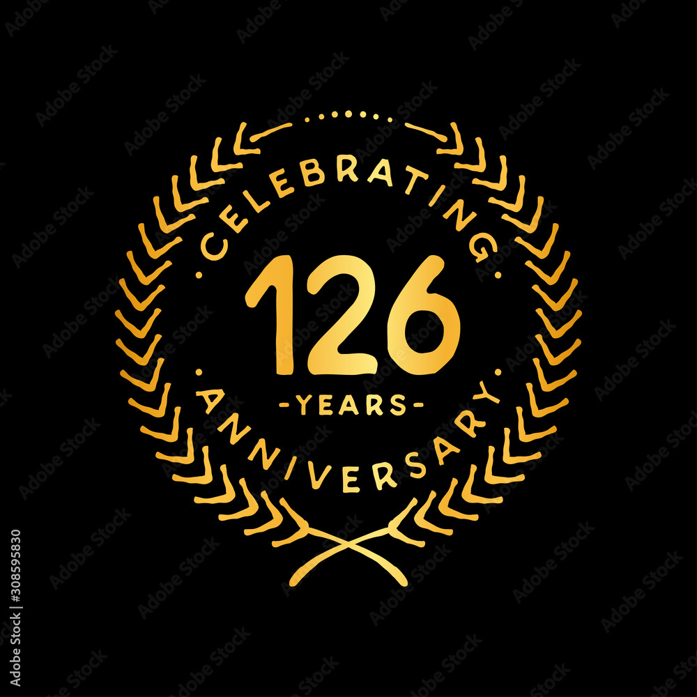 Fototapeta premium 126 years design template. 126th vector and illustration.