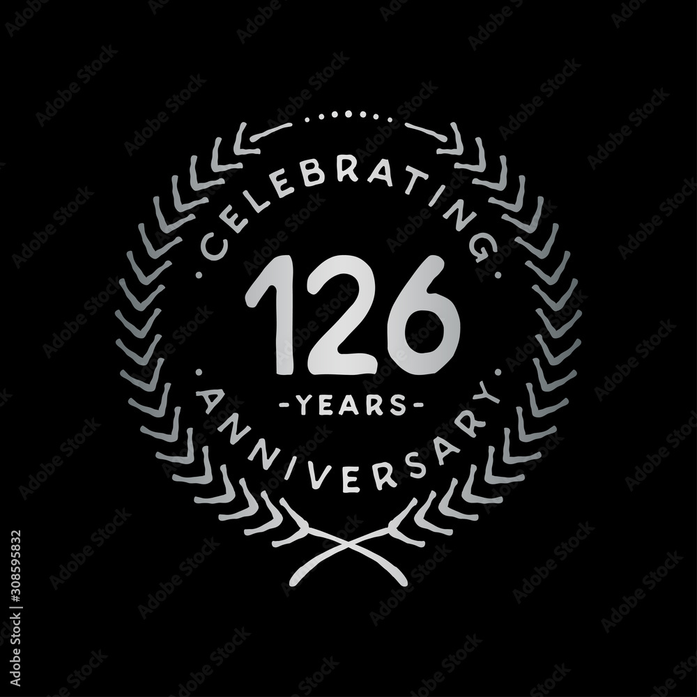 126 years design template. 126th vector and illustration.