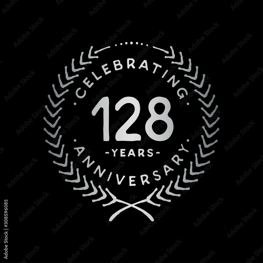 128 years design template. 128th vector and illustration. 128 years design template. 128th vector and illustration.