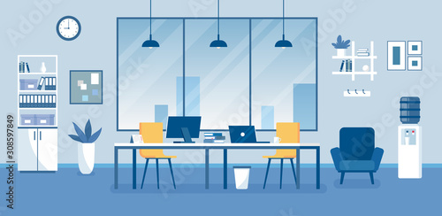 Workplace, modern office for team work