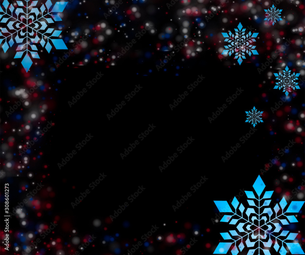 christmas background with stars and snowflakes - obrazy, fototapety, plakaty 