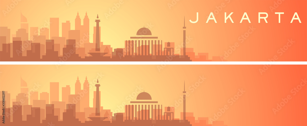 Jakarta Beautiful Skyline Scenery Banner