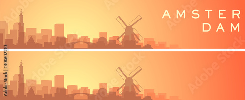 Amsterdam Beautiful Skyline Scenery Banner