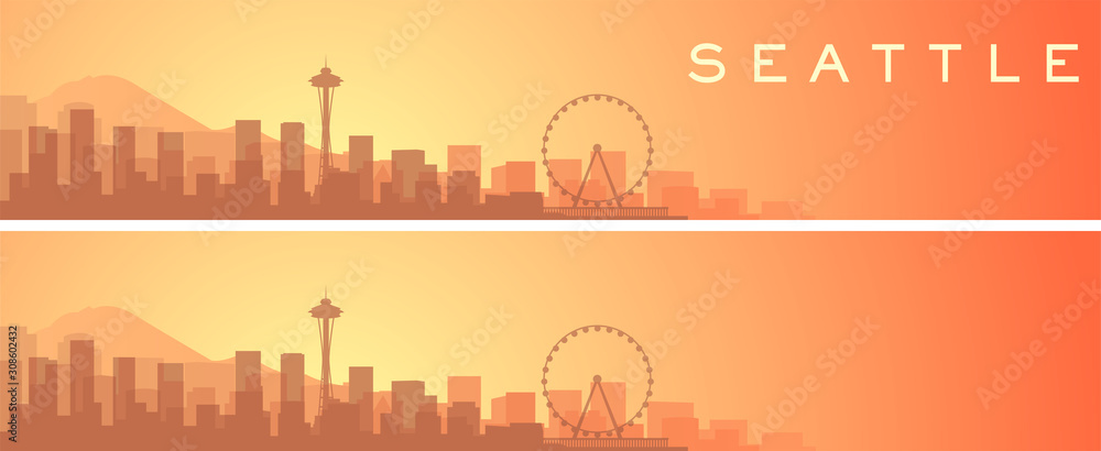 Seattle Beautiful Skyline Scenery Banner