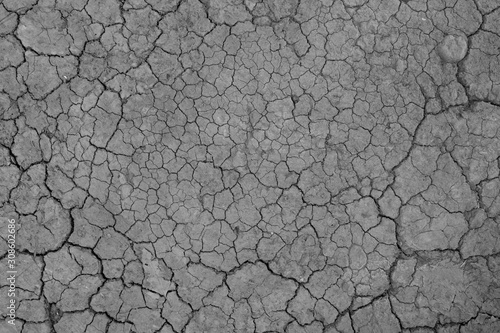 Dry soil textured and cracked earth surface background. Global warming effect concept.