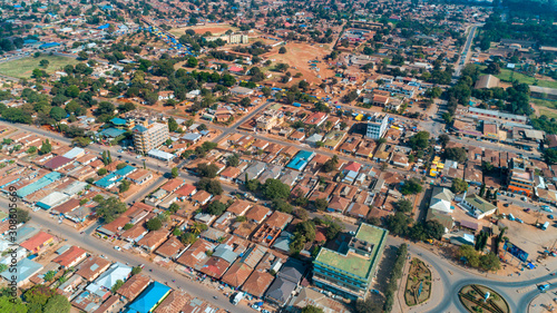 Fototapeta Naklejka Na Ścianę i Meble -  Aerial view of the Morogoro town in  Tanzania