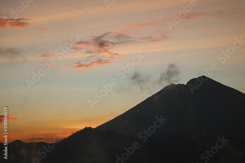 Rinjani mount and sunset