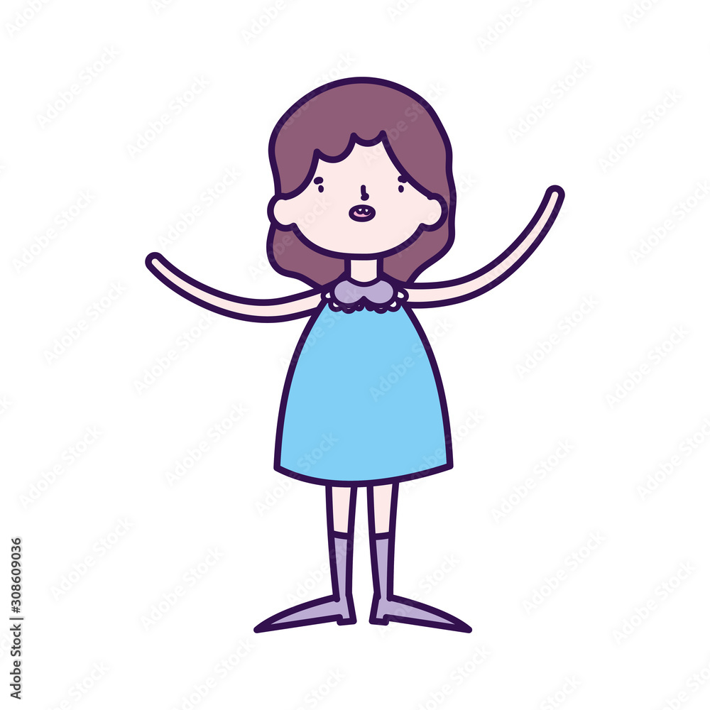 cute little girl happy cartoon character cute little girl happy cartoon character