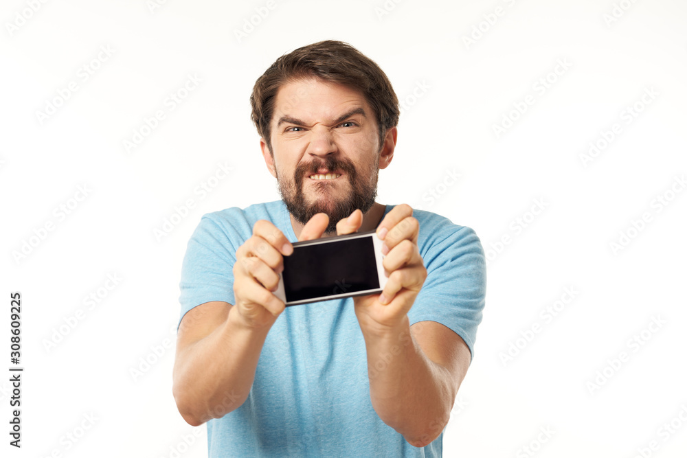 portrait of young man with tablet portrait of young man with tablet
