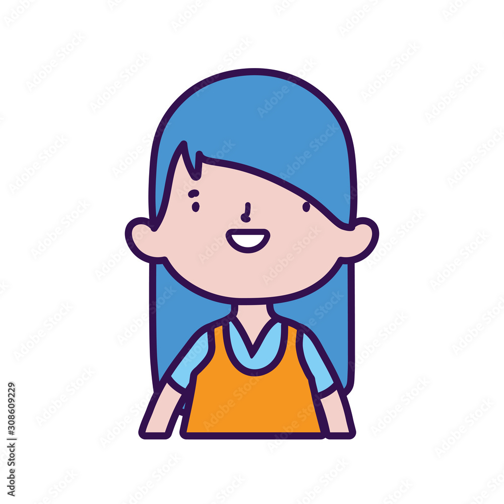 cute little girl happy cartoon character portrait cute little girl happy cartoon character portrait