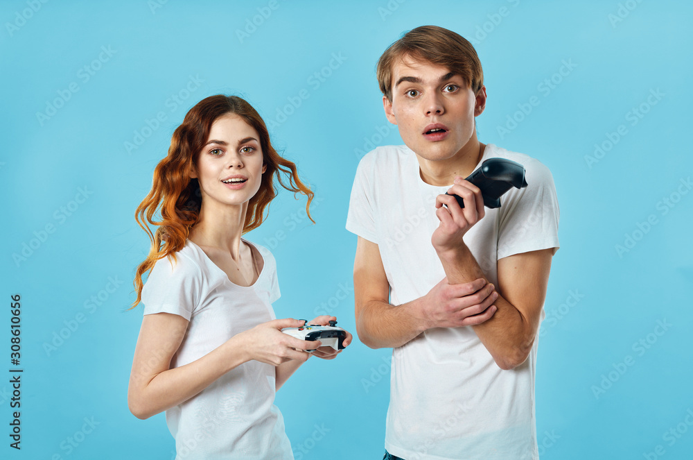 young couple with bottle of water young couple with bottle of water