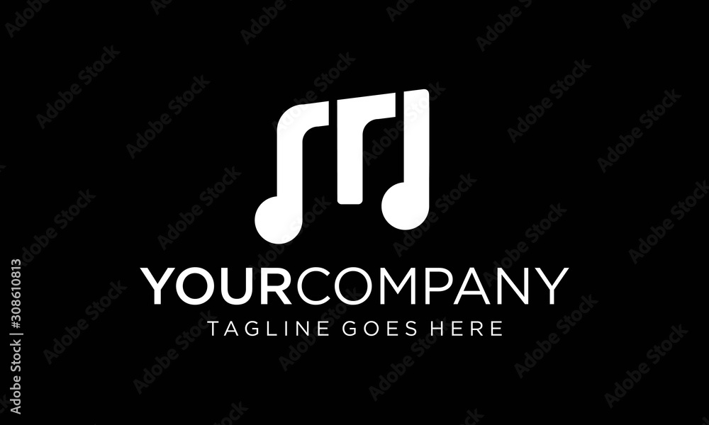 M letter for music note logo designs concept M letter for music note logo designs concept