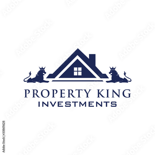 property king investment logo inspirations, real estate logo designs