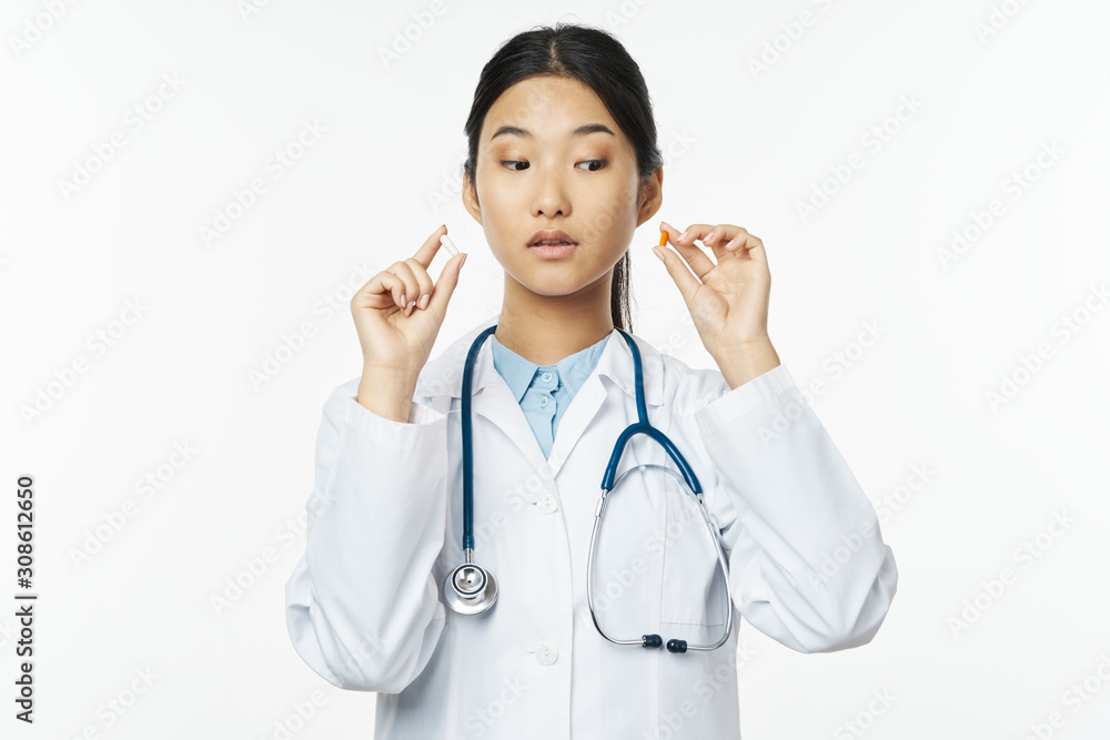 portrait of a female doctor with stethoscope portrait of a female doctor with stethoscope