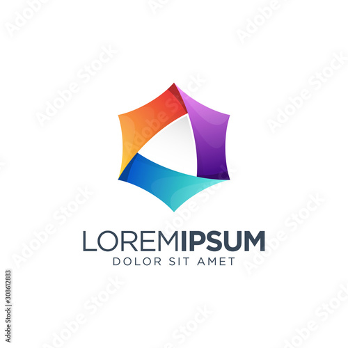 Hexagon Colorful Logo Design Free Download Hexagon Colorful Logo Design - GFXLoad