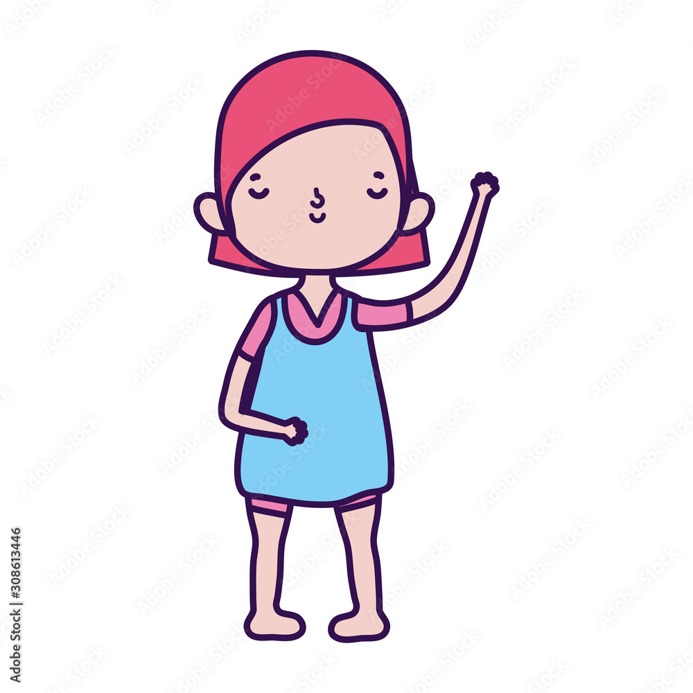 cute little girl happy cartoon character cute little girl happy cartoon character