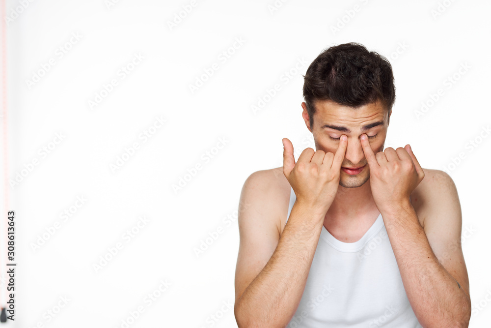 portrait of young man isolated on white background portrait of young man isolated on white background