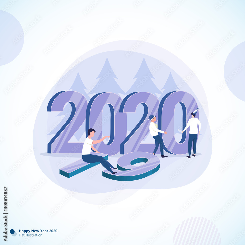 New year 2020 greeting post