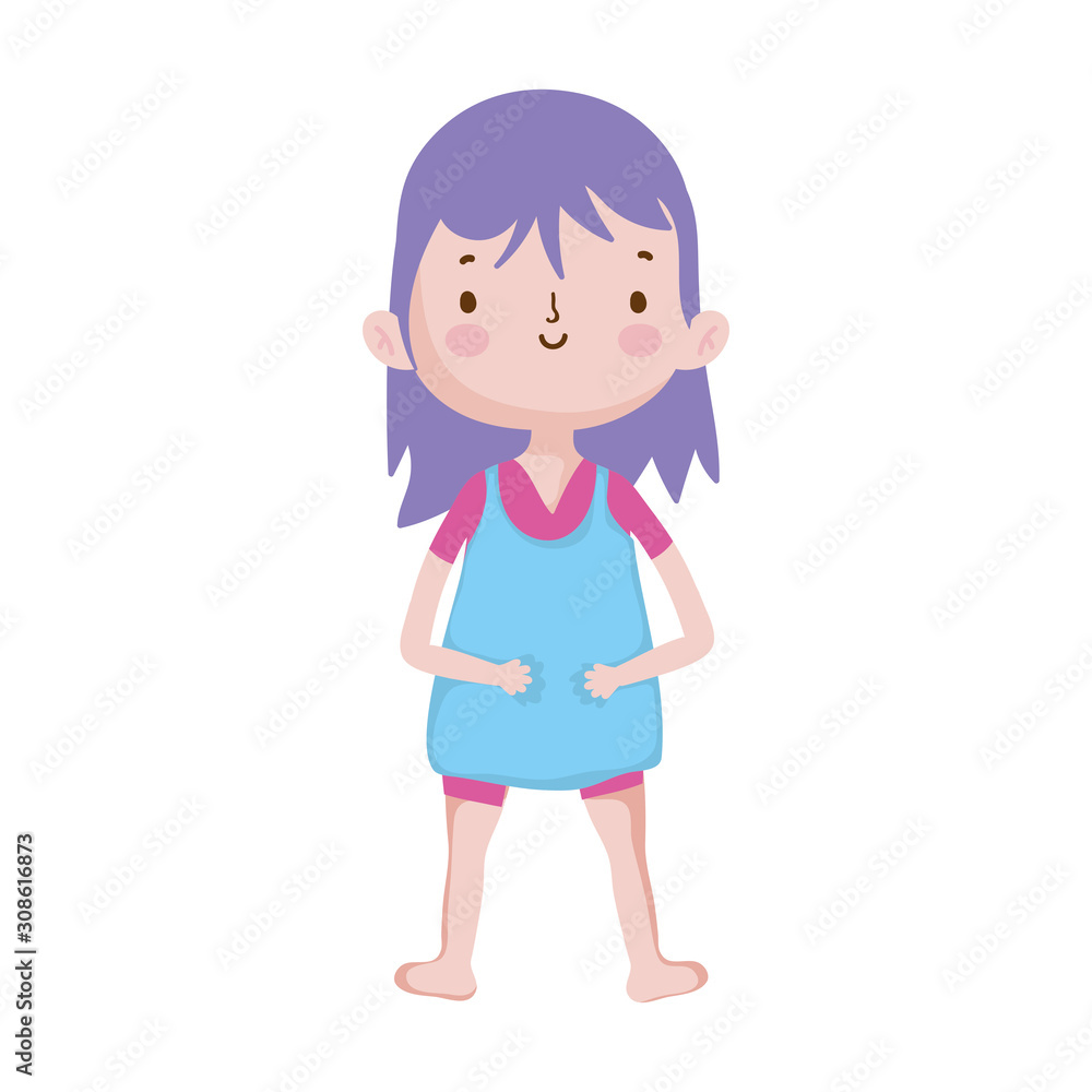 cute little girl happy cartoon character cute little girl happy cartoon character