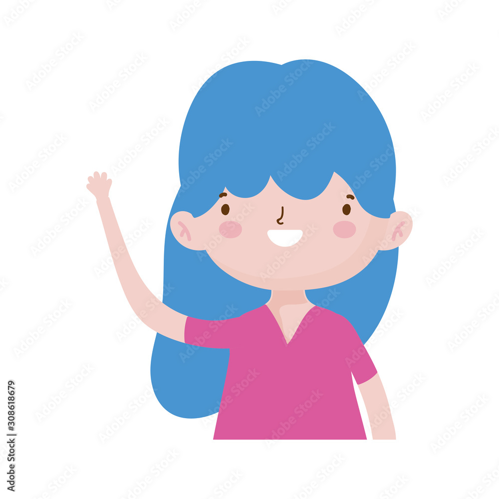 cute little girl happy cartoon character portrait cute little girl happy cartoon character portrait