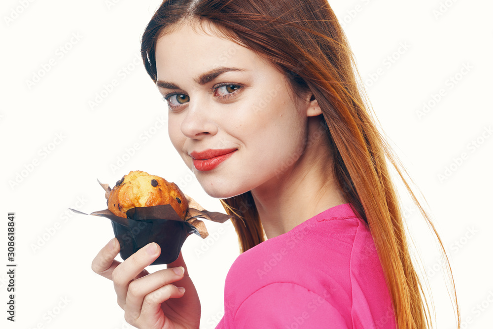 woman with cake