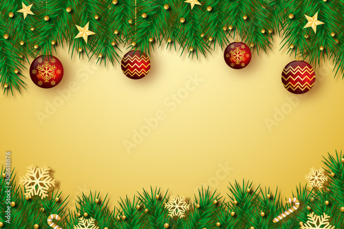 Realistic merry christmas background. Vector illustration