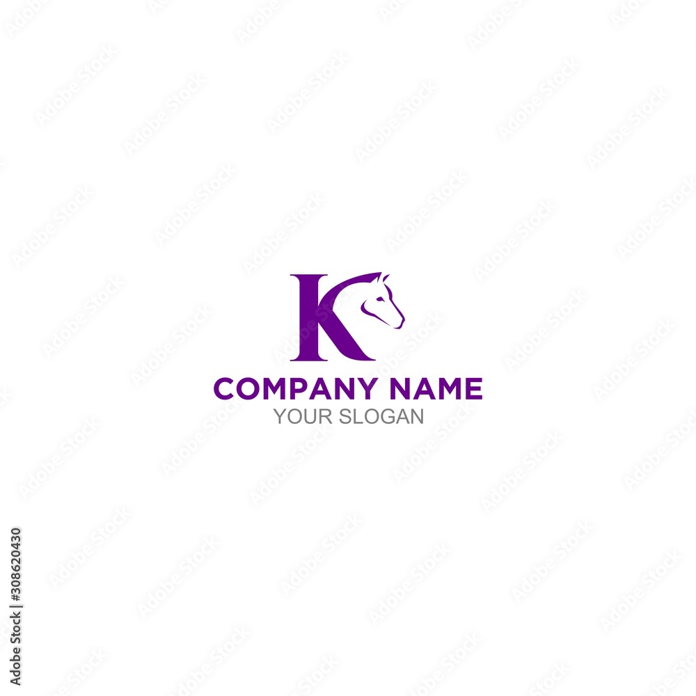 Fototapeta premium K Horse Logo Design Vector