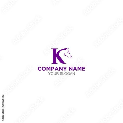 K Horse Logo Design Vector