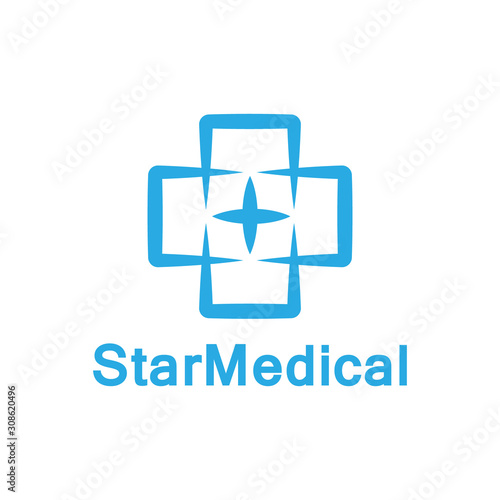 Abstract logo template design star medical for business or company