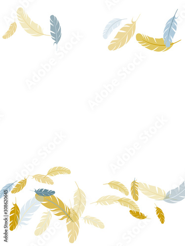Flying feather elements airy vector design.