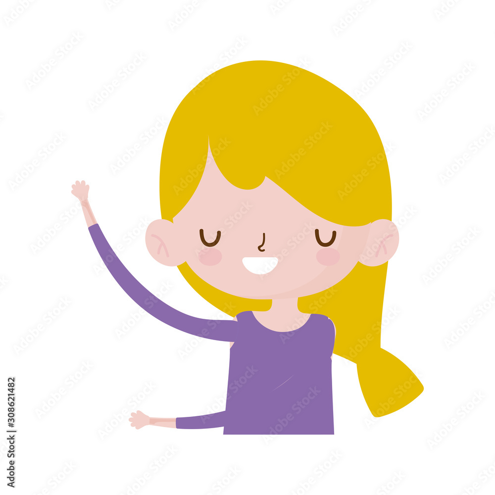 cute little girl happy cartoon character portrait cute little girl happy cartoon character portrait