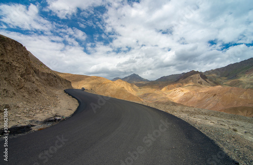 Newly constructed road at Fotu La Pass on Srinagar-Leh Highway,Ladakh,India