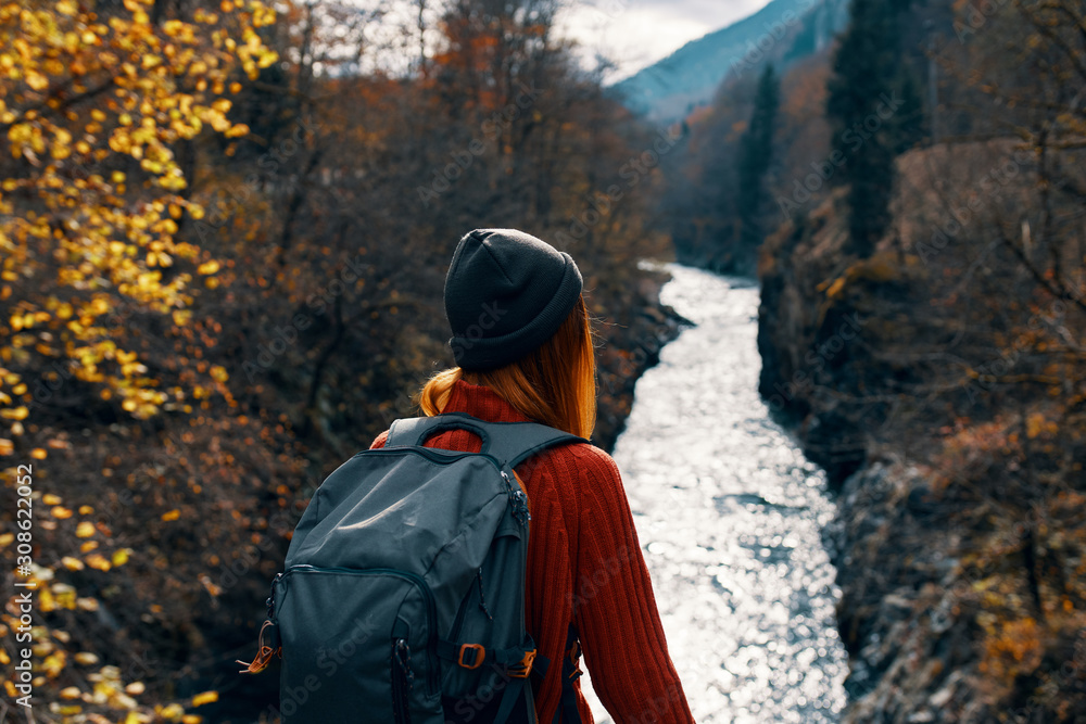 woman in winter forest