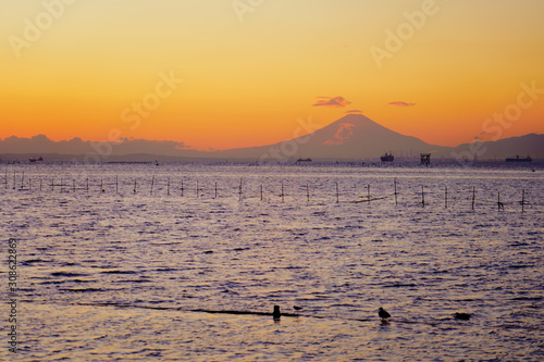 【千葉県】江川海岸の夕焼け / 【Chiba】Sunset at Egawa beach photo