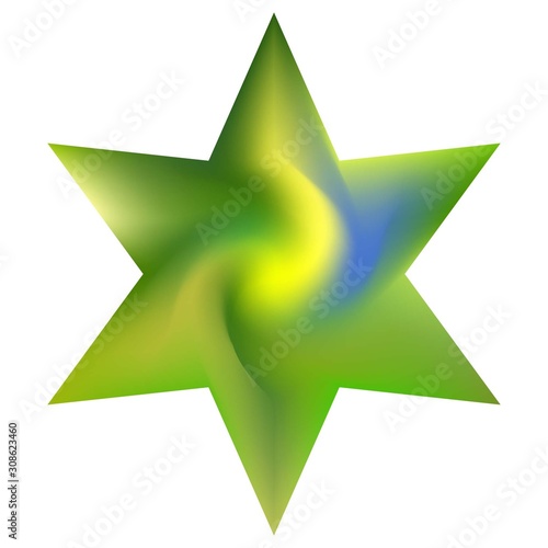 Gradient background in the form of hexagram.