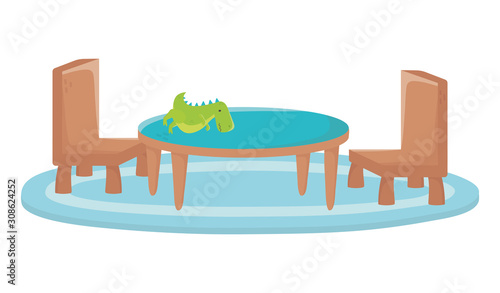 kids zone, dinosaur table and chairs carpet furnitures