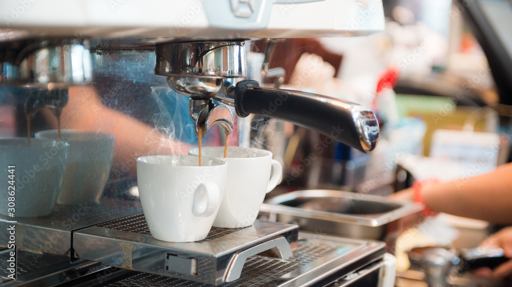 black coffee morning on coffee machine black coffee morning on coffee machine