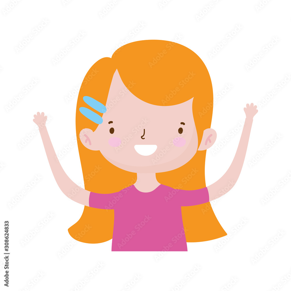 cute little girl happy cartoon character portrait cute little girl happy cartoon character portrait