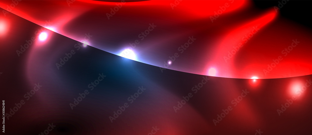 Obraz premium Neon glowing lines, magic energy space light concept, abstract background wallpaper design