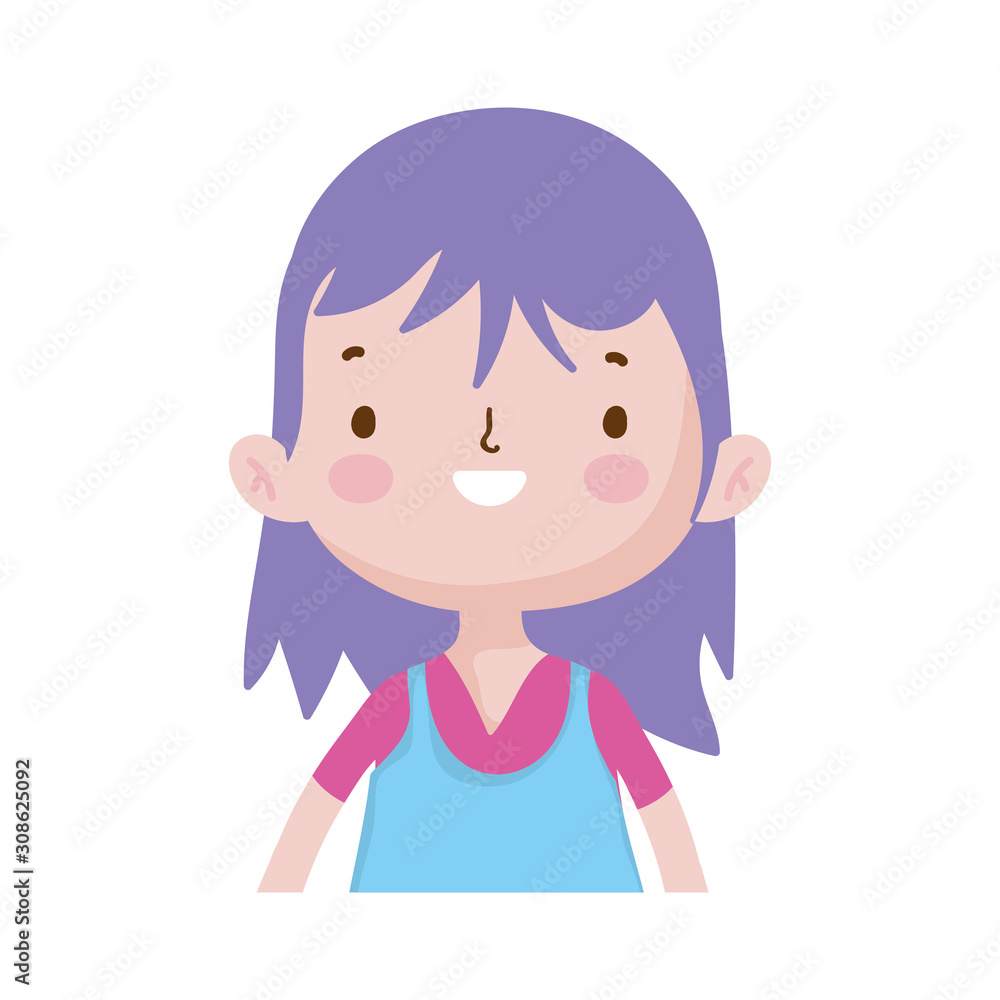 cute little girl happy cartoon character portrait cute little girl happy cartoon character portrait