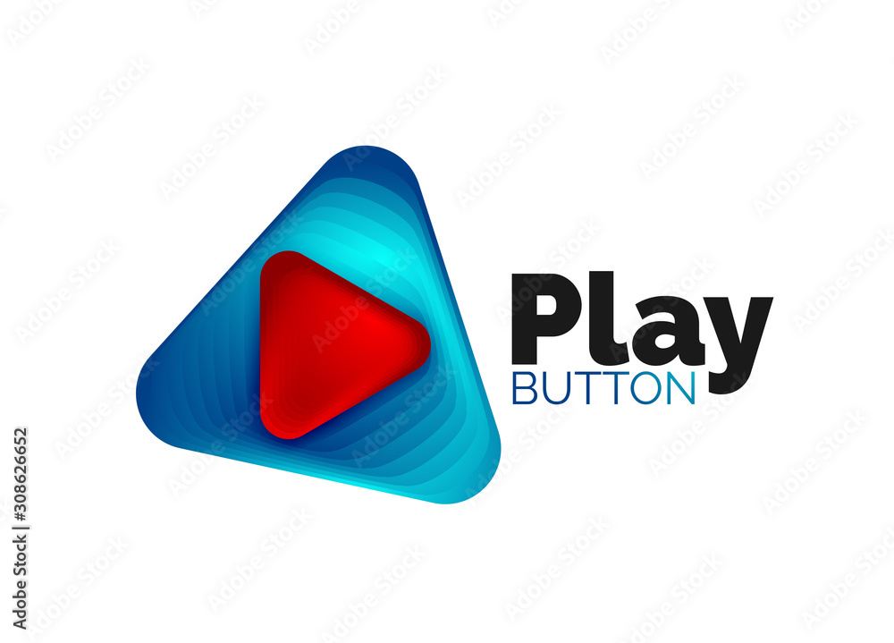 Play, arrow or download button icon, minimal design business logo template. 3d geometric bold in relief style with color blend steps effect. Vector Illustration For Wallpaper, Banner, Background, Card Play, arrow or download button icon, minimal design business logo template. 3d geometric bold in relief style with color blend steps effect. Vector Illustration For Wallpaper, Banner, Background, Card