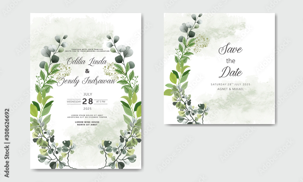 beautiful and elegant floral wedding invitation
