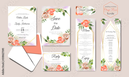 beautiful and elegant floral wedding invitation