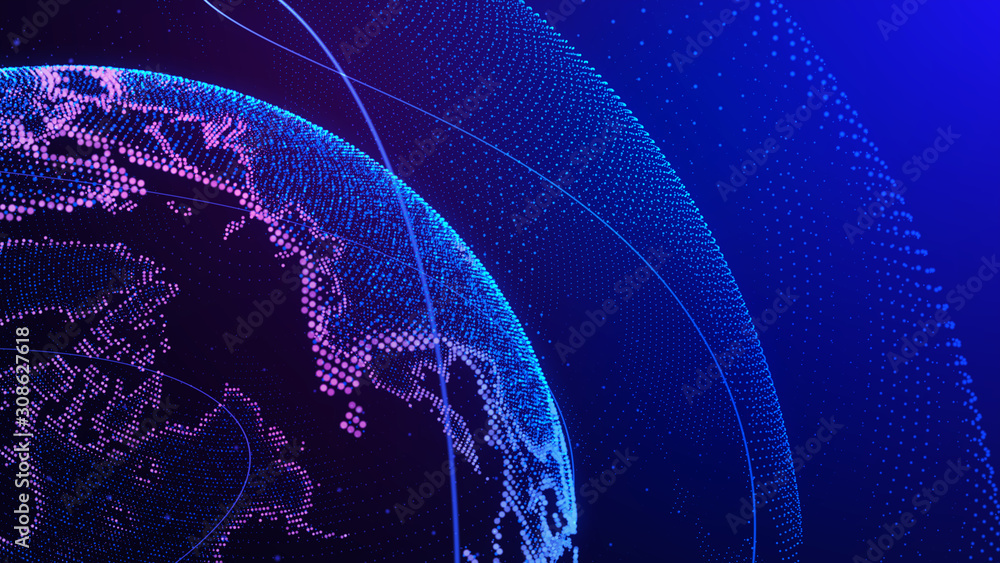 Obraz premium World map point. Concept the global network connection. 3d illustration.