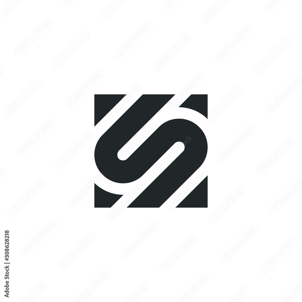 Obraz premium monogram logo letter S and square shape