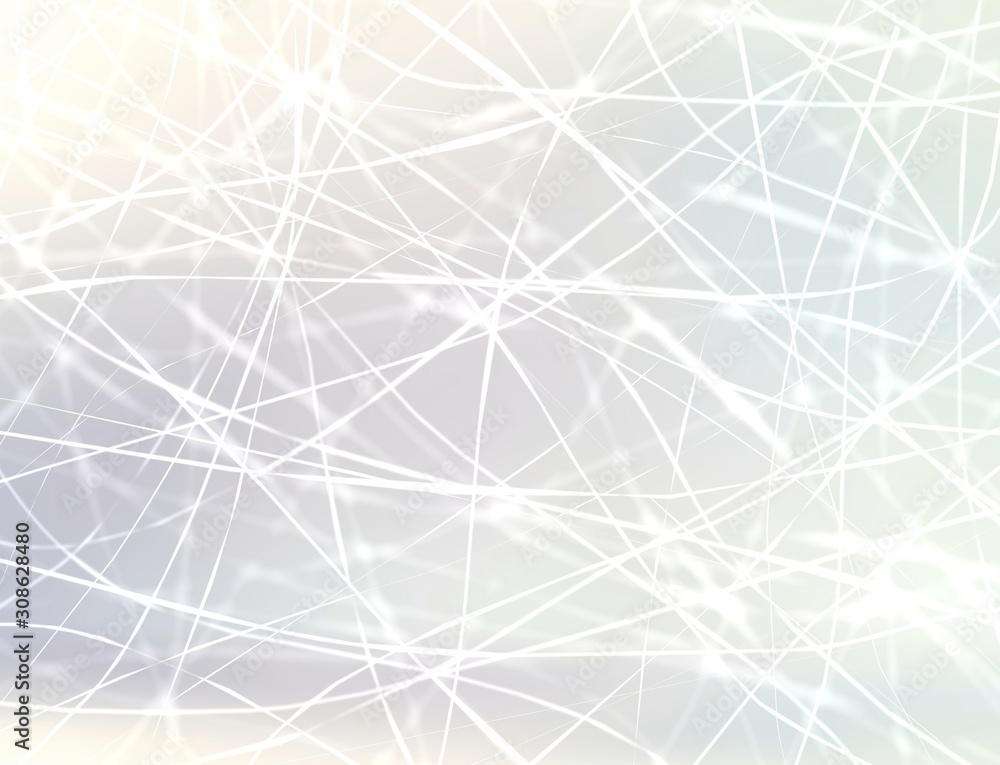Plexus subtle 3d background. Connect lines abstract pattern. Digital texture. White grey gradient.