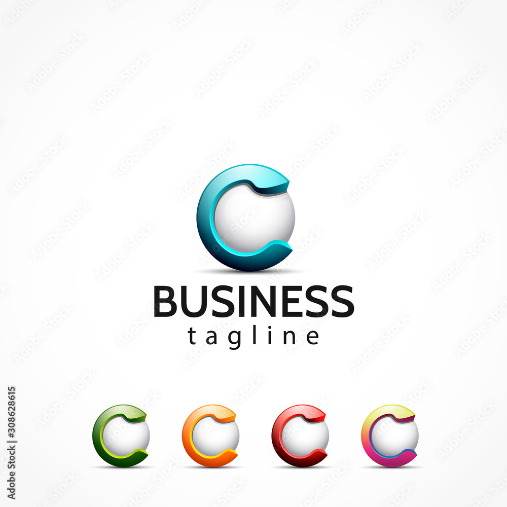 3d letter c alphabet logo initial Stock Vector | Adobe Stock