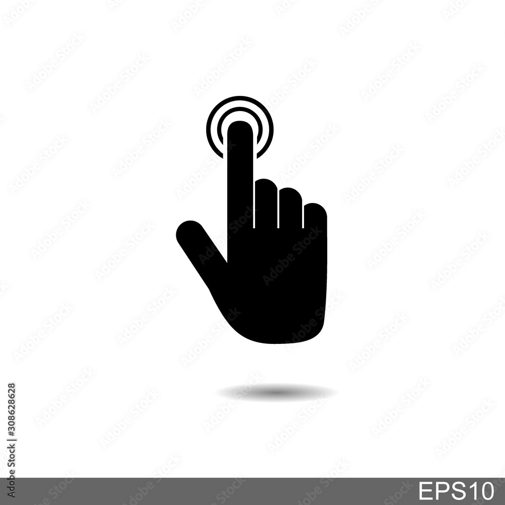 Hand Click linear style sign for mobile concept.Cursor pointer symbol, logo illustration. Hand Click linear style sign for mobile concept.Cursor pointer symbol, logo illustration.