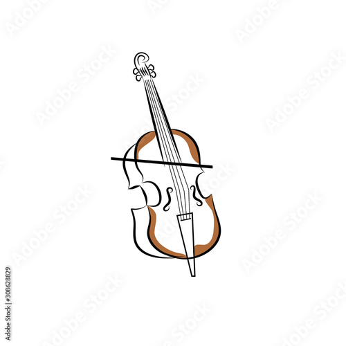 Cello vector illustration isolated on white background