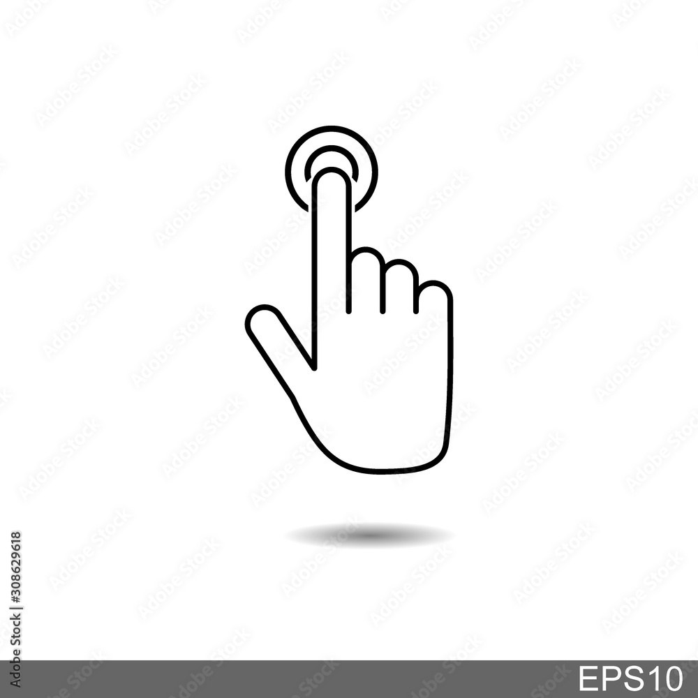 Hand Click linear style sign for mobile concept and web design.Cursor pointer symbol outline icon, logo illustration. Hand Click linear style sign for mobile concept and web design.Cursor pointer symbol outline icon, logo illustration.